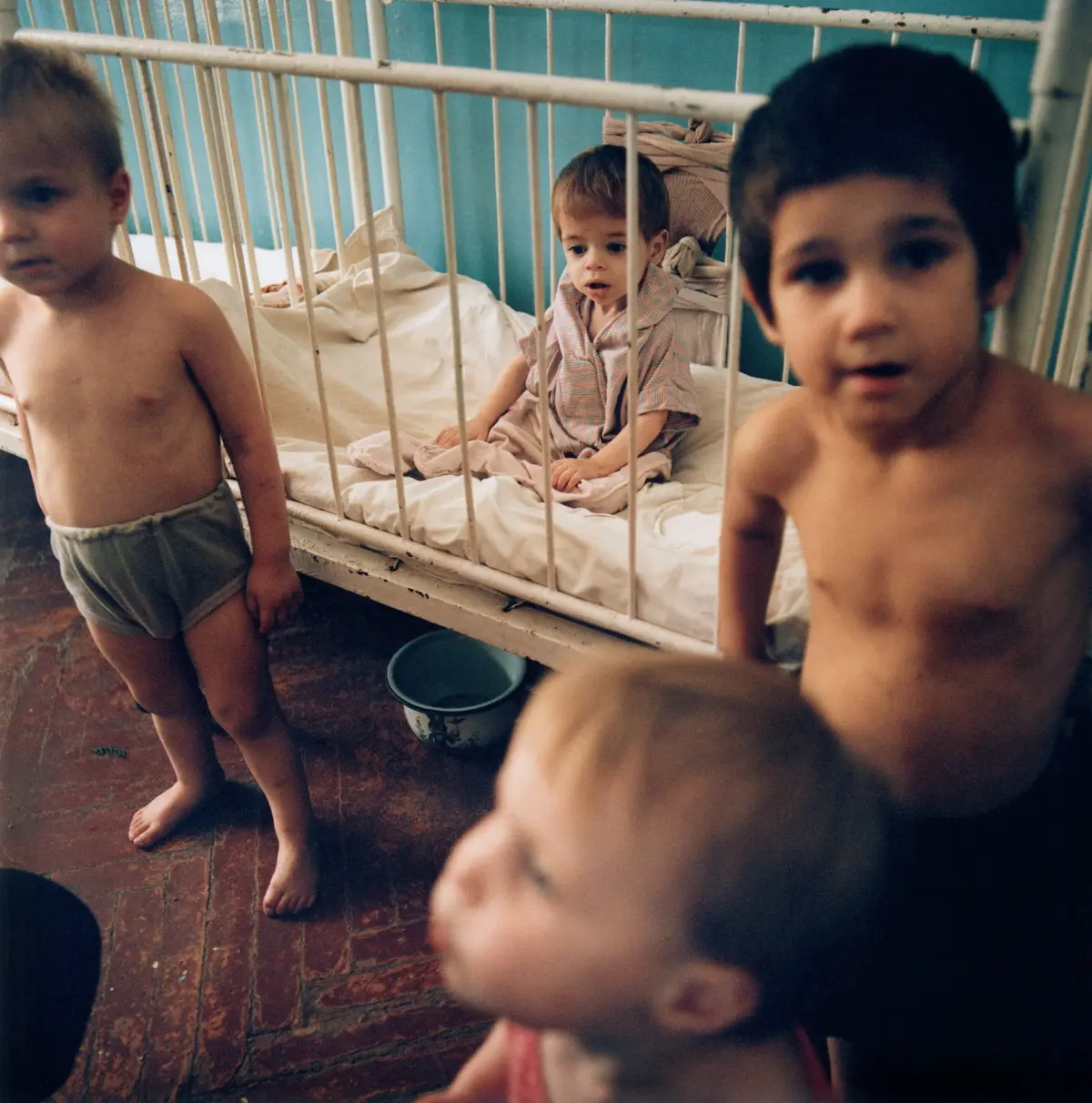 Children in the paediatric ward at the hospital in Konotop