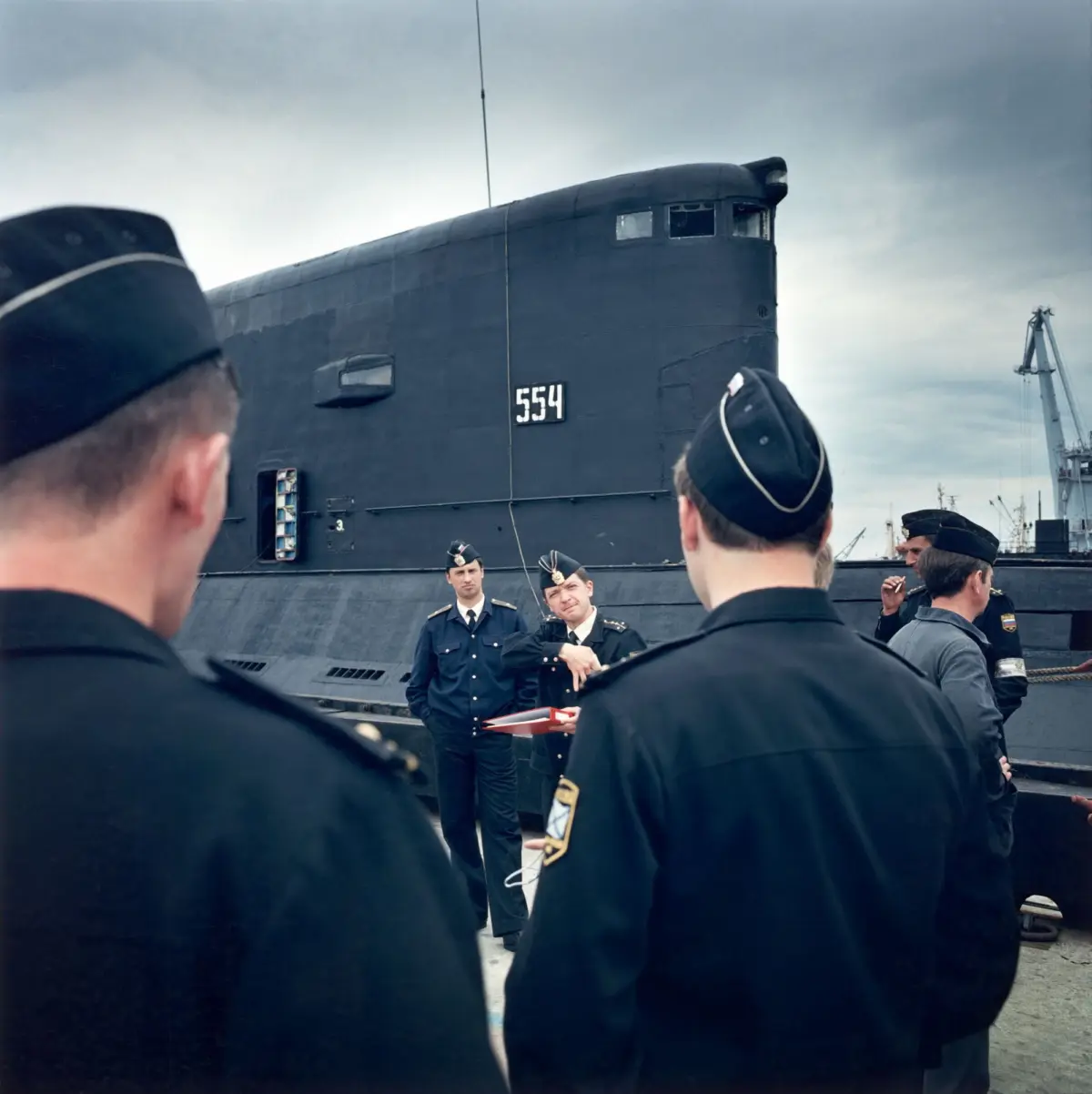 In the harbour of the Black Sea Fleet in Sevastopol, preparing the crew of the submarine "Varshavianka" for sea