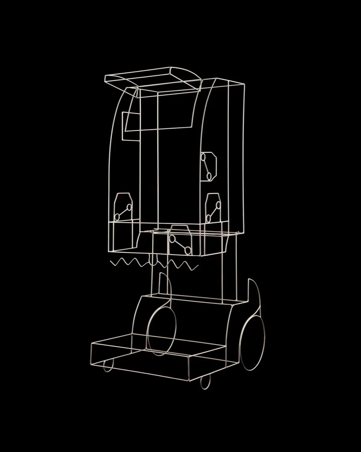 Metal shape “Performer” for demonstration. Equipment for regional cancer therapies, 2000. RanD S.r.l., Medolla, Italy.